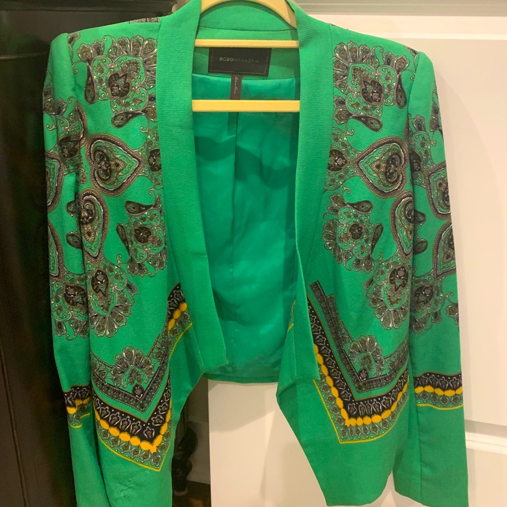 BCBG Green Detailed Blazer